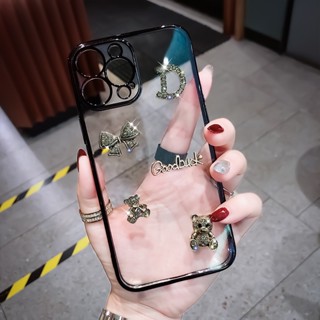 เคสโทรศัพท์มือถือ ลายหมี ประดับเพชรเทียม แฟชั่น สําหรับ OPPO Find X3 Pro Find X5 Pro