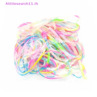 Alittlesearch11 สายรัดข้อมือซิลิโคน เรืองแสง ลายตัวอักษร สีแคนดี้ แฟชั่น 10 ชิ้น TH