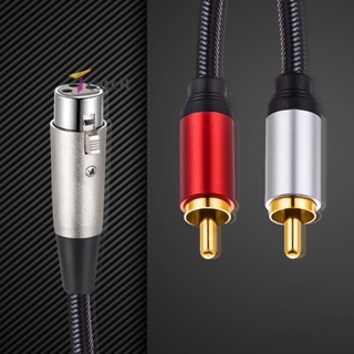 สายเคเบิ้ลแยกสัญญาณเสียง XLR เป็น 2 RCA Y XLR เป็น 2 RCA