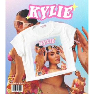 การพิมพ์ฝ้าย💖KYLIE Crop top เสื้อยืดครอปรุ่นใหม่สกรีนลายS-4XL