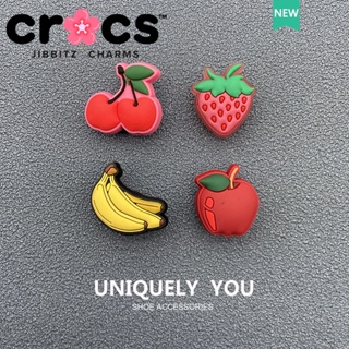 Jibbitz crocs charms หัวเข็มขัด รูปการ์ตูนกล้วย สตรอเบอร์รี่น่ารัก อุปกรณ์เสริม สําหรับตกแต่งรองเท้า