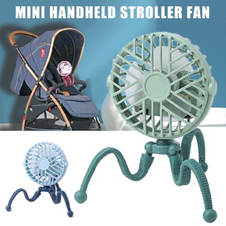 USB Fan Flexible Clip-On Mini Octopus Fan Led Handheld Fans for Baby Stroller