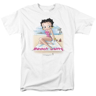 เสื้อยืดแขนสั้น ผ้าฝ้าย ทรงหลวม พิมพ์ลายการ์ตูน Miss BETTY BOOP BIKER BABE สไตล์ยุโรป และอเมริกา