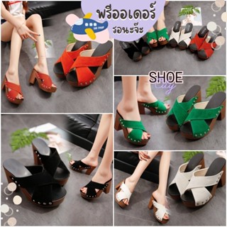 NM37 รองเท้าส้นสูง 4 นิ้ว เปิดส้น size 35-40 รองเท้าผู้หญิง shoe preorder 0305