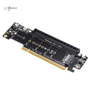 Pcie การ์ดไรเซอร์ขยายช่องสัญญาณ 4.0 NVMe 8+4+4Hyper Ultra Quad VROC M.2 NVMe