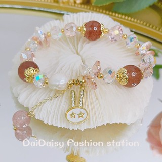 Daidaisy √♥ สร้อยข้อมือ ประดับคริสตัล รูปกระต่าย และอเมทิสต์ และสตรอเบอร์รี่ แฟชั่นแฟรี่ สําหรับผู้หญิง