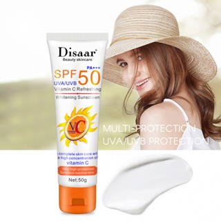 ขายดี#Disaar维C防晒霜清爽不油腻控油遮瑕隔离防晒乳Sunscreen6/7hf