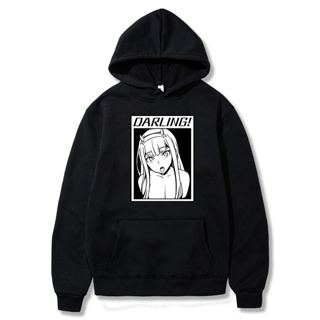 เสื้อกันหนาว มีฮู้ด ลายการ์ตูนอนิเมะ Darling In The Franxx Kanji Zero Two สไตล์คลาสสิก สําหรับผู้ชาย