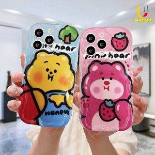 เคสโทรศัพท์มือถือ Tpu นิ่ม ปิดด้านหลัง ลายการ์ตูนหมีสตรอเบอร์รี่ วินนี่ 3D แนวสร้างสรรค์ แวววาว สําหรับ Realme 10 5S 5 5i 9i C17 7i C11 2021 C55 C21Y C30 C30S C33 C31 C35 C15 C21 C25 C20 C3 C12 C2 C25S C1 C25Y C2 C3i 6i C20A  Narzo 20 10 10A 20A 30A