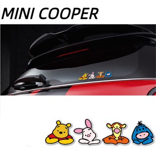 สติกเกอร์ ลายการ์ตูนหมีพูห์ สําหรับติดตกแต่งหน้าต่างรถยนต์ MINI COOPER COUNTRYMAN CLUBMAN