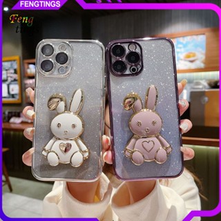 [Ft] เคสโทรศัพท์มือถือ กันกระแทก กันรอยขีดข่วน ลายกระต่าย พร้อมขาตั้ง สําหรับ iPhone 14 Pro Pro Max