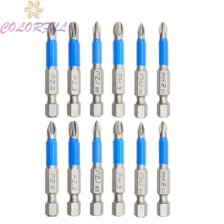 【COLORFUL】Screwdriver Bit 1/4inch 12Pcs Hand Electric Drill PH1 PH2 PH3 PZ1 PZ2 PZ3