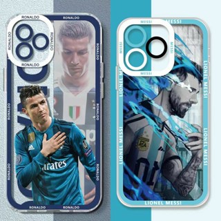 เคสโทรศัพท์มือถือ ซิลิโคนนุ่ม ใส ลายดวงตานางฟ้า Ronaldo Messi สําหรับ OPPO A5S A3S A12S A9 A5 2020 A76 A16K A16S A15S A36 A54 A74 A52 A72 A92 A93 A95 A94 A96 4G