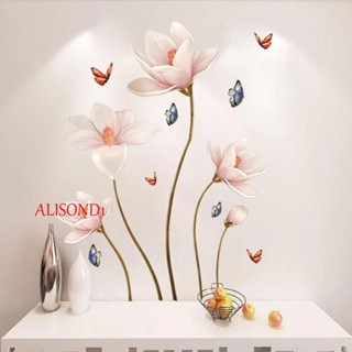 ALISOND1 สติกเกอร์ PVC ลายผีเสื้อ ดอกไม้ อเนกประสงค์ สําหรับตกแต่งบ้าน DIY