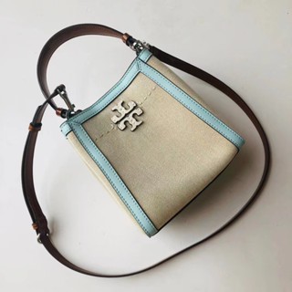 Tory Burch Mcgraw Series กระเป๋าสะพายข้าง ผ้าแคนวาส ขนาดเล็ก