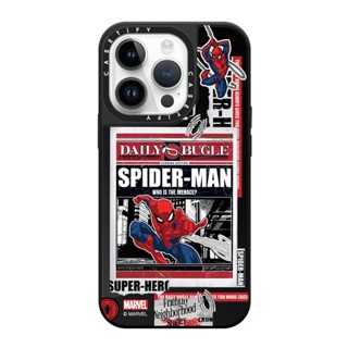 Casetify เคสโทรศัพท์มือถือกระจก กันกระแทก ลาย Spinning Spider Man Marvel Venom สําหรับ iPhone 14 13 12 11 Pro Max