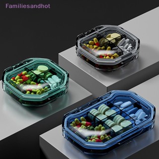 Familiesandhot&gt; กล่องตลับยา ทรงกลม แบบพกพา ปิดผนึกยา บรรจุอย่างดี