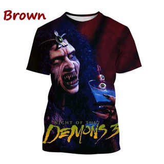 ขายดี เสื้อยืดลําลอง แขนสั้น คอกลม พิมพ์ลาย Night of the Demons 3D แฟชั่น สําหรับทุกเพศ