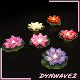 [Dynwave2] โคมไฟ LED รูปดอกบัวลอยน้ํา หลากสี สําหรับตกแต่งสวน สระว่ายน้ํา กลางแจ้ง 6 ชิ้น