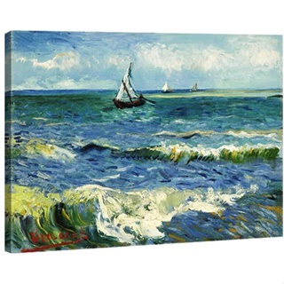 Seascape At Saintes Maries By Vincent Van Gogh ภาพจิตรกรรมบนผ้าใบ สไตล์โมเดิร์น สําหรับติดตกแต่งผนังบ้าน