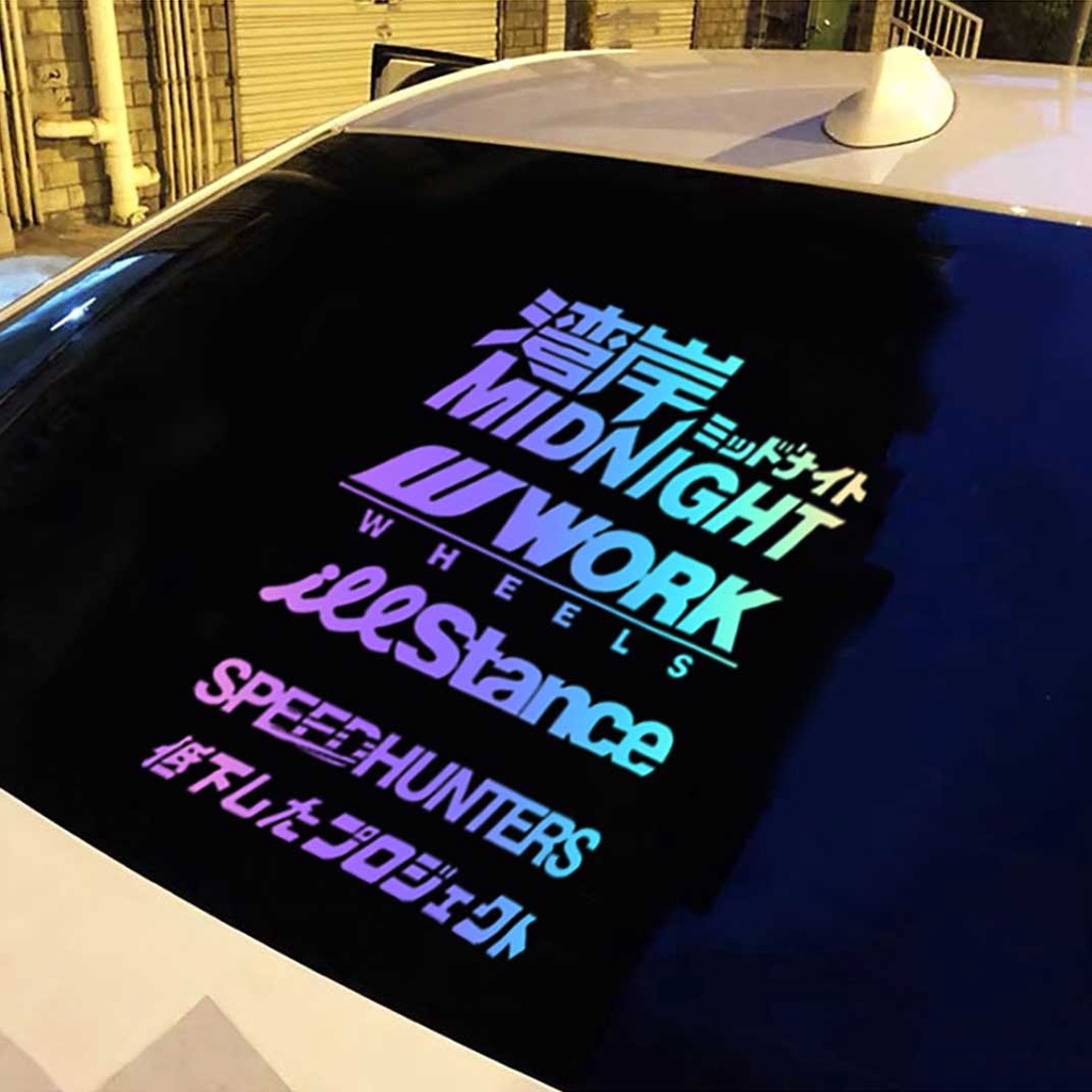 Midnight สติกเกอร์สะท้อนแสง JDM เลเซอร์รูปลอก สําหรับตกแต่งกระจกรถยนต์