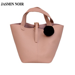 Jasmin NOIR กระเป๋าถือ กระเป๋าสะพายไหล่ หนัง PU ลายหิน สําหรับผู้หญิง