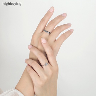 [highbuying] 1 ชิ้น แหวนคู่รัก สีเงิน เปิดแหวน สําหรับผู้หญิง ผู้ชาย แหวนนิ้ว ปรับได้ โรแมนติก คู่รัก ครบรอบ เครื่องประดับ ของขวัญใหม่ พร้อมส่ง