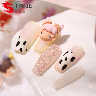 TOBIE เครื่องประดับตกแต่งเล็บ ลายการ์ตูนเด็กผู้หญิงน่ารัก DIY