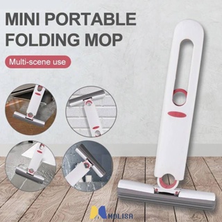 Mini Mop แบบพกพาไม้ถูพื้นขนาดเล็ก Squeeze Mop ในครัวเรือน Lazy Hand-free ดูดซับฟองน้ำ Mop Simple Desktop ทำความสะอาด MOLISA