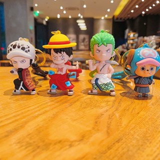 พวงกุญแจซิลิโคน รูปการ์ตูนอนิเมะ One Piece Monkey D. พวงกุญแจ จี้ตุ๊กตา Luffy Tony Chopper Roronoa Zoro Kawaii อุปกรณ์เสริม สําหรับตกแต่งกระเป๋า