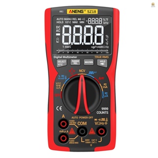 Aneng SZ18 มัลติมิเตอร์ดิจิทัล 9999 Counts T-RMS LCD AC DC แรงดันไฟฟ้า และกระแสไฟ ตัวเก็บประจุ ไดโอด ความต่อเนื่อง ทนทาน อุณหภูมิ สูงสุด ต่อนาที