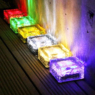 12x12 Solar Light LED - Ice Brick Light ไฟพลังงานแสงอาทิตย์ ส่องสว่างทางเดินของสวนหรือพื้น 0019