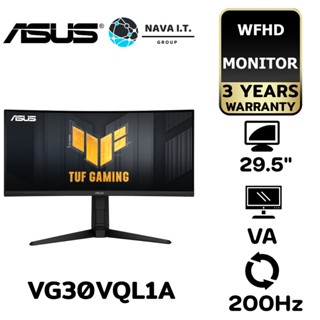 COINSคืน15%⚡FB9JMZV6⚡ ASUS MONITOR (จอมอนิเตอร์) TUF VG30VQL1A 29.5" VA CURVED 200HZ FREESYNC ประกัน 3 ปี