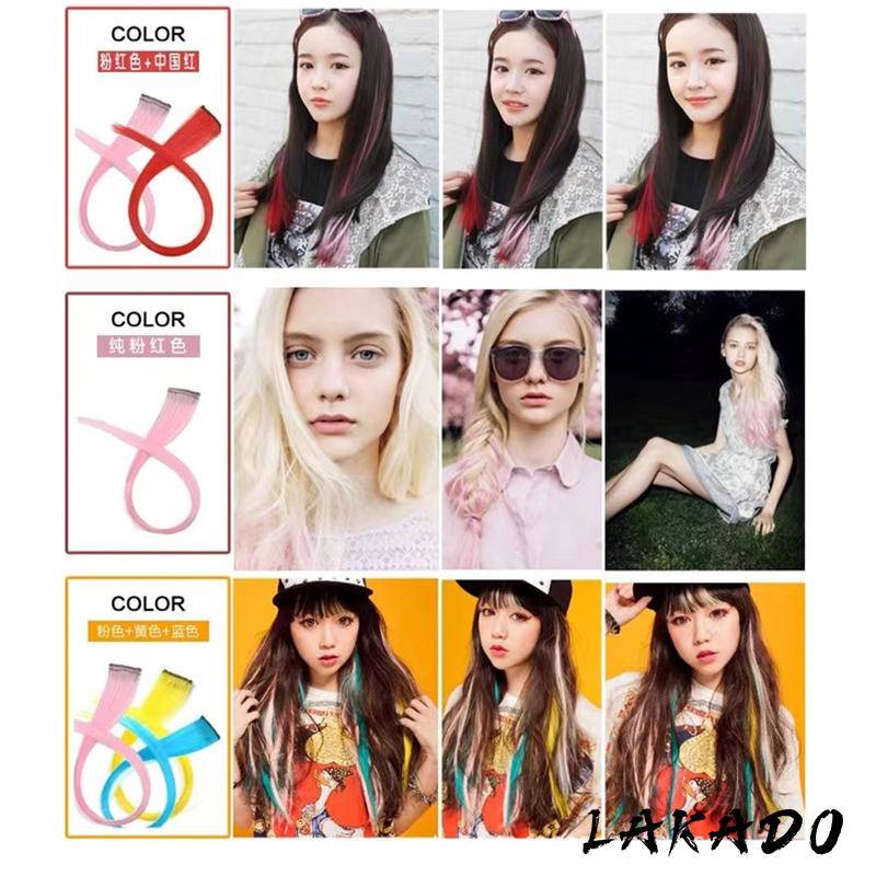 SUNLIGHT [มีให้เลือก 32 สีผม] แฮร์พีช ไฮไลท์ผม ขนาด 55CM - วิกผมยาวเกาหลี สวยเยี่ยมและทันสมัย - ผมปลอมแบบหนีบใช้งานง่าย เหมาะสำหรับผู้หญิงและเด็กเล็ก