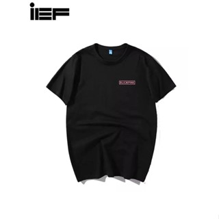 IEF สไตล์เดียวกันเช่น Lisa BLACKPINK Jin Zhini แขนสั้นแบบหลวมเสื้อยืดหญิงพัดลม Cheer เสื้อผ้า