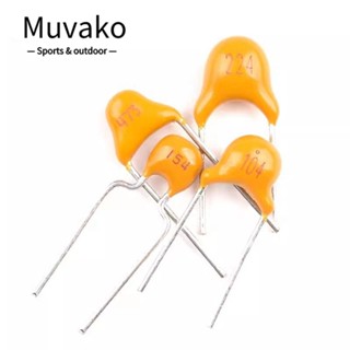 Muvako ตัวเก็บประจุหินเดี่ยว สีเหลือง 100 47 150 220nf 0.1 0.15 0.22uf 473 104 154 224 50V คุณภาพสูง 50 ชิ้น