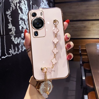 เคสโทรศัพท์มือถือ กันกระแทก พร้อมสายคล้องมือ สําหรับ Huawei p40 p40 pro p50 p50 pro p40 lite p60 p60 pro 4g 5g