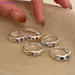 [Adegring] แหวนเพทาย หินธรรมชาติ หลากสี เครื่องประดับ สําหรับผู้หญิง งานแต่งงาน ปาร์ตี้