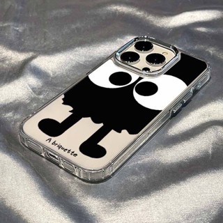 Big Eye Briquette Metal Button Phone Case For Iphone 14promax Transparent Phone Case For Iphone13/11/12xsmax