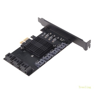 Treeling การ์ดขยาย SATA3 0 PCI-E 10 พอร์ต กันรอยขีดข่วน สําหรับขุดเหมือง BTC