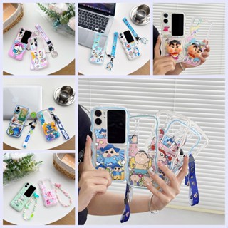 เคสโทรศัพท์มือถือ กันกระแทก ลายการ์ตูนอนิเมะน่ารัก พร้อมสายคล้อง สําหรับ OPPO Find N2 Find N2Flip