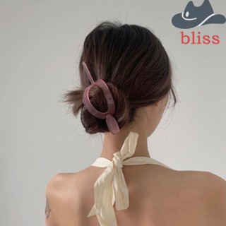 Bliss ผู้หญิง ที่ติดผม หรูหรา วินเทจ เจ้าสาว ตะเกียบ กลวง เจลลี่ สี อารมณ์ ส้อมผม