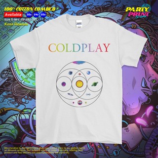 เสื้อยืดแขนสั้นคอกลมเสื้อยืด พิมพ์ลายวง Coldplay Music Of The Spheres World Tour 2 สําหรับผู้ชายCotton 100%  [S-5XL]