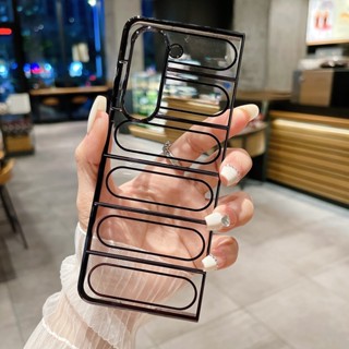 เคสโทรศัพท์มือถือ ซิลิโคนใส ชุบไฟฟ้า กันกระแทก สําหรับ Samsung Galaxy Z Fold 5 4 3 Fold5 Fold4 Fold3 5G