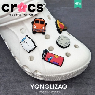 Jibbitz Crocs charms อุปกรณ์เสริมหัวเข็มขัด รูปดอกไม้ สําหรับตกแต่งรองเท้า ตั้งแคมป์ 2023