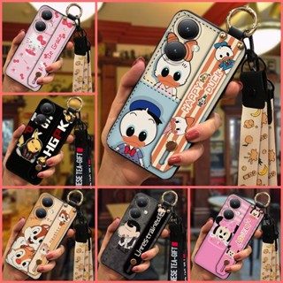 armor case Soft Case Phone Case For VIVO Y35+ 5G/Y35M+ 5G Cartoon Silicone Phone Holder Wrist Strap Durable Fashion Design