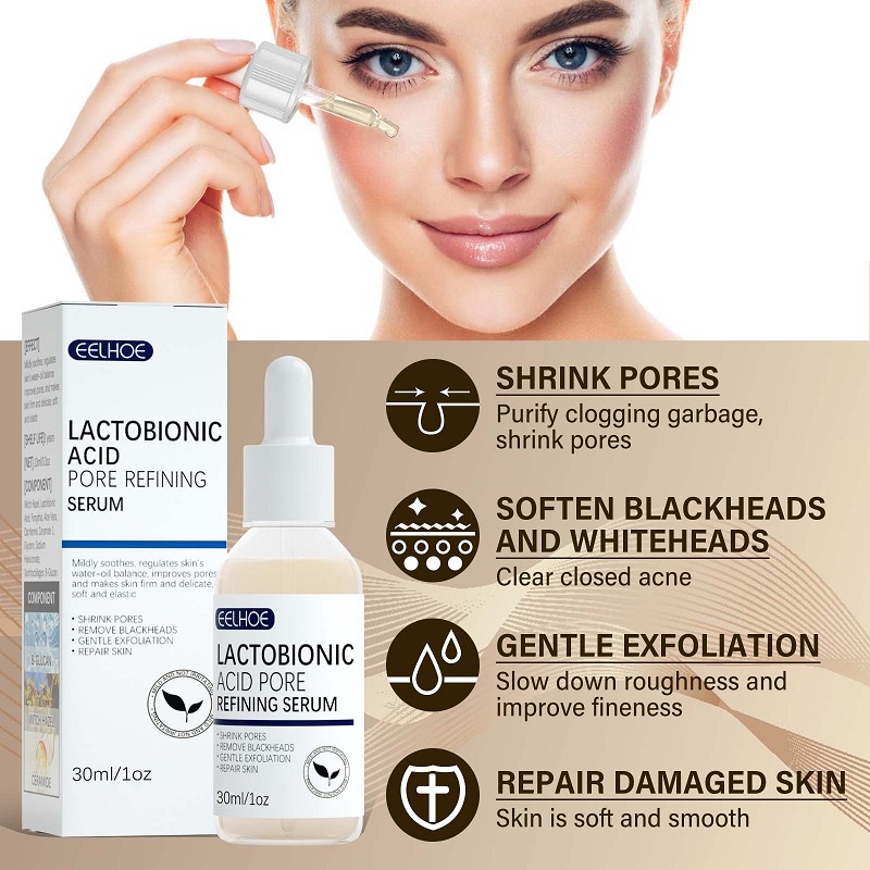 Lactobionic Acid Pore Shrink Face Serum Skin Repair Clean Blackheads Acne Skin Care Lasting Moisturizing เครื่องสําอางเกาหลี - รูปที่ 3
