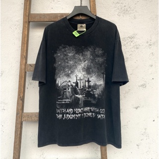 เสื้อยืดแขนสั้น ผ้าฝ้าย ทรงหลวม ลาย SAINT MICHAEL CHO สไตล์วินเทจ แฟชั่นฤดูร้อน สําหรับผู้ชาย