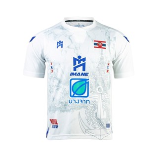 เสื้อกีฬาแขนสั้น ลายทีมชาติไทย Royal Thai Navy Thailand Futsal League 2023-23 ชุดเหย้า สีขาว สีเหลือง สีแดง สีดํา