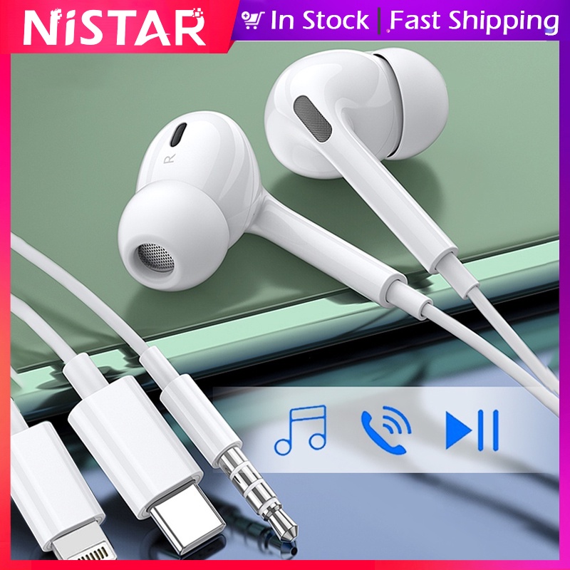 ชุดหูฟังสเตอริโอ USB C HiFi Type C แจ็ค 3.5 มม. พร้อมไมโครโฟน และตัวควบคุมระดับเสียง สําหรับ Samsung Galaxy S22 ultra s21 a51Google Pixel HUAWEI